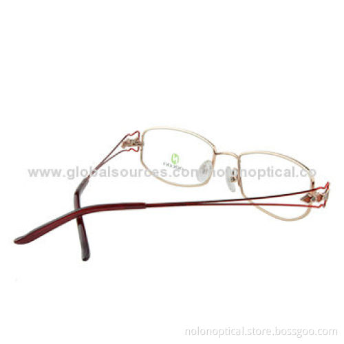 Metallic Women's Optical Light Weight Frame Rhinestone Eyeglasses